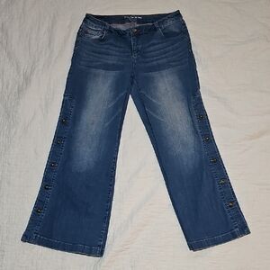 Peace Love World Dark Blue Flare Jeans